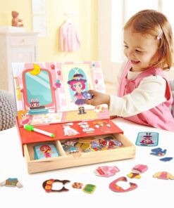 Puzzle magnetic tip carte- Imbraca fetita, 3 ani