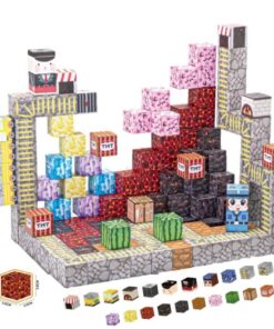 Set de constructie magnetic cu 122 de piese, 3 ani+, Minecraft TNT