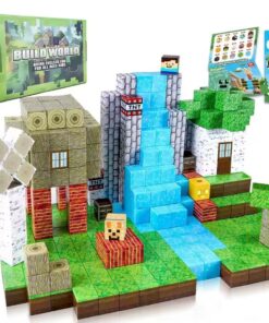 Set de constructie magnetic cu 148 de piese, 3 ani+, Minecraft