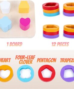 Alternative view of Sortator forme geometrice 4 coloane din lemn, Asociere