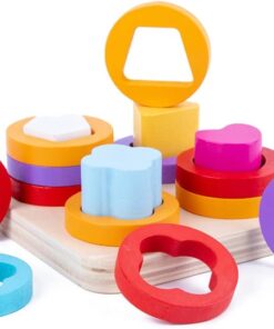 Sortator forme geometrice 4 coloane din lemn, Asociere