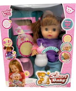 Bebeluș interactiv, care bea și face la oliță cu sunete, 30 cm, 18 luni+