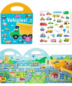 Alternative view of Carte cu 32 stickere reutilizabile - Vehicule, 3 ani+