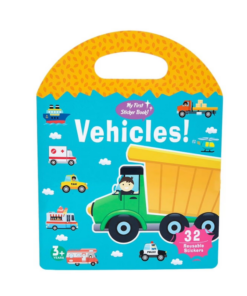 Carte cu 32 stickere reutilizabile - Vehicule, 3 ani+