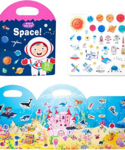 Alternative view of Carte cu 34 stickere reutilizabile - Spatiul cosmic, 3 ani+