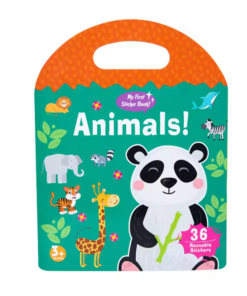 Carte cu 36 stickere reutilizabile - Animale, 3 ani+