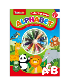 Carte de colorat cu 12 creioane incluse - Alfabet, 3 ani+