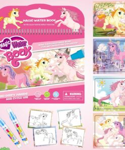 Carte de colorat cu apa, Tematica Unicorni si zane