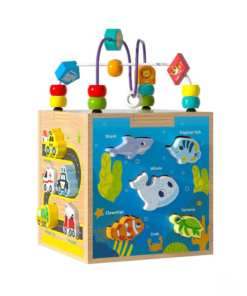 Centru de activitati 5 in 1, Jucarie educativa de tip Montessori, 3 ani+