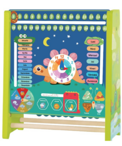 Joc Ceas Calendar, tablita de scris, din Lemn - Limba Romana, 3 ani