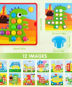 Alternative view of Joc Mozaic Creativ cu butoni mari, 12 planse, Button Idea, 3 ani