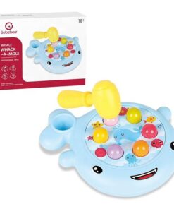 Joc de motricitate cu ciocanel, Whack-a-mole, 18 luni+, Albastru