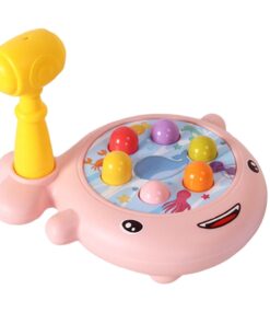 Joc de motricitate cu ciocanel, Whack-a-mole, 18 luni+ Roz