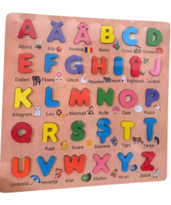 Alternative view of Joc educativ, puzzle incastru de asociere in limba romana, Alfabet romanesc