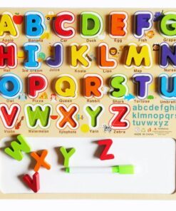 Joc educativ, tablita de scris magnetica si puzzle, Alfabet, 3 ani+