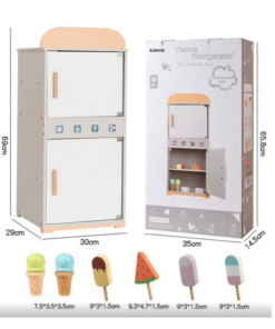 Alternative view of Jucărie din lemn – Frigider si congelator, cu accesorii, 3 ani+