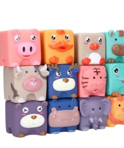 Jucarie educativa bebe, set 12 cuburi moi, 6 luni+