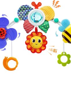 Jucarie interactiva pentru carut si patut, Arcada ajustabila si pliabila, 0 luni+