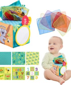Jucarie senzoriala bebe, Cutia cu batiste, 6 luni+