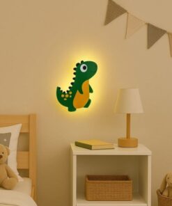 Alternative view of Lampa de veghe din lemn, pentru perete cu led, Dino