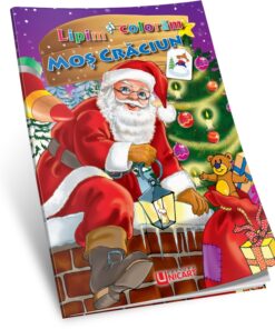 Carte copii, A4,3-5 ani, Lipim si coloram, Mos Craciun