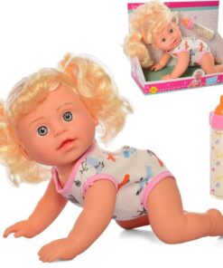 Păpușă bebeluș cu biberon, Defa Baby, 25 cm, 3 ani+