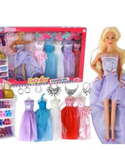 Păpușă cu 21 de accesorii, rochite si pantofi, Defa Lucy, 30 cm, 3 ani+