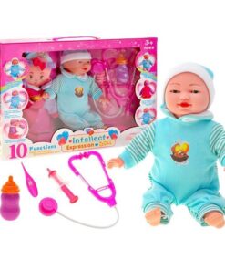 Păpușă interactivă, Bebelus inteligent cu 12 functii, 28 cm, 3 ani