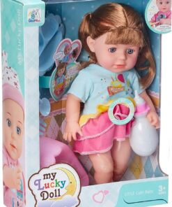 Păpușă interactivă cu 6 sunete, care face pipi, 35 cm, 3 ani