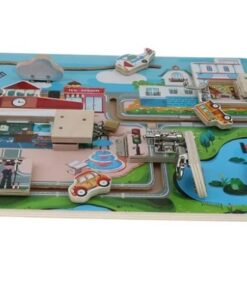 Alternative view of Placa cu activitati Montessori - Incuie Descuie, 3 ani, Orasel