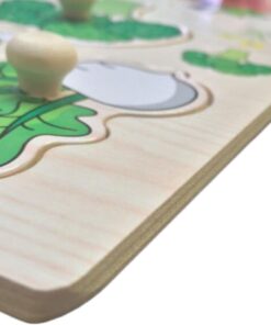 Alternative view of Puzzle Incastru din lemn cu butoni si imagine de asociere, 8 Fructe