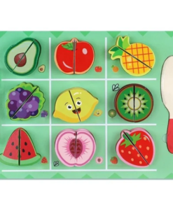 Alternative view of Puzzle din 2 piese, de feliat si tablita de scris, Fructe, 3 ani+
