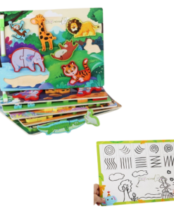 Puzzle duo piese groase lemn si tablita de scris