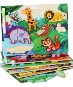 Alternative view of Puzzle duo piese groase lemn si tablita de scris