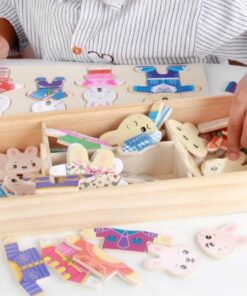 Alternative view of Puzzle educativ-Imbraca Familia Iepurasilor, 3 ANI