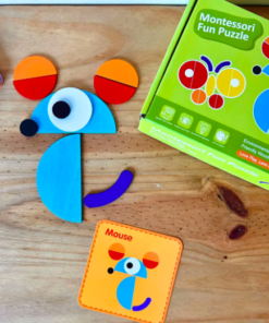 Alternative view of Puzzle educativ Tangram din lemn cu 39 piese,  3 ani+