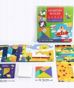 Puzzle forme geometrice, Tangram, 3 ani+