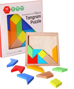 Puzzle forme geometrice, Tangram, 3 ani+, 14 piese