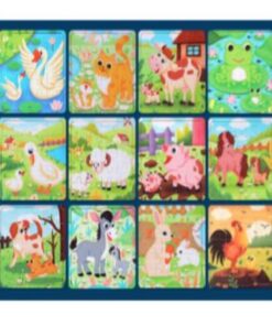 Set 12 puzzle cu animale, puzzle cu 20 piese, 3 ani
