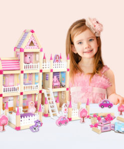 Alternative view of Set de constructie 3D din lemn, pentru fetite, 298 piese, Castel