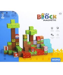 Set de constructie magnetic cu 102 de piese, 3 ani+, Minecraft