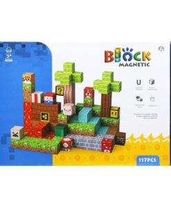 Set de constructie magnetic cu 117 de piese, 3 ani+, Minecraft