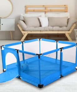 Tarc de joaca pentru copii,126cm x 126 cm si 50 bile colorate, Albastru