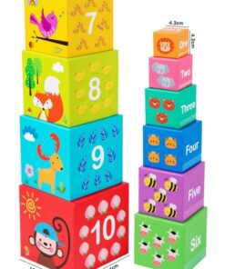 Alternative view of Turn piramida, set 10 cuburi din carton de stivuit