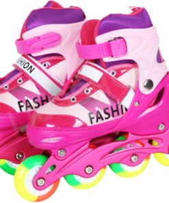 Alternative view of Set Role reglabile cu lumini in roti, 35-38 cm, Roz,