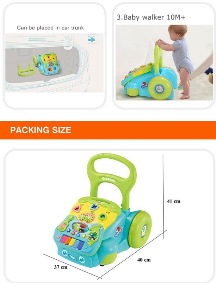 Antepremergator 2 in 1, cu sunete si activitati educative, 12 luni+, Albastru - imagine 10
