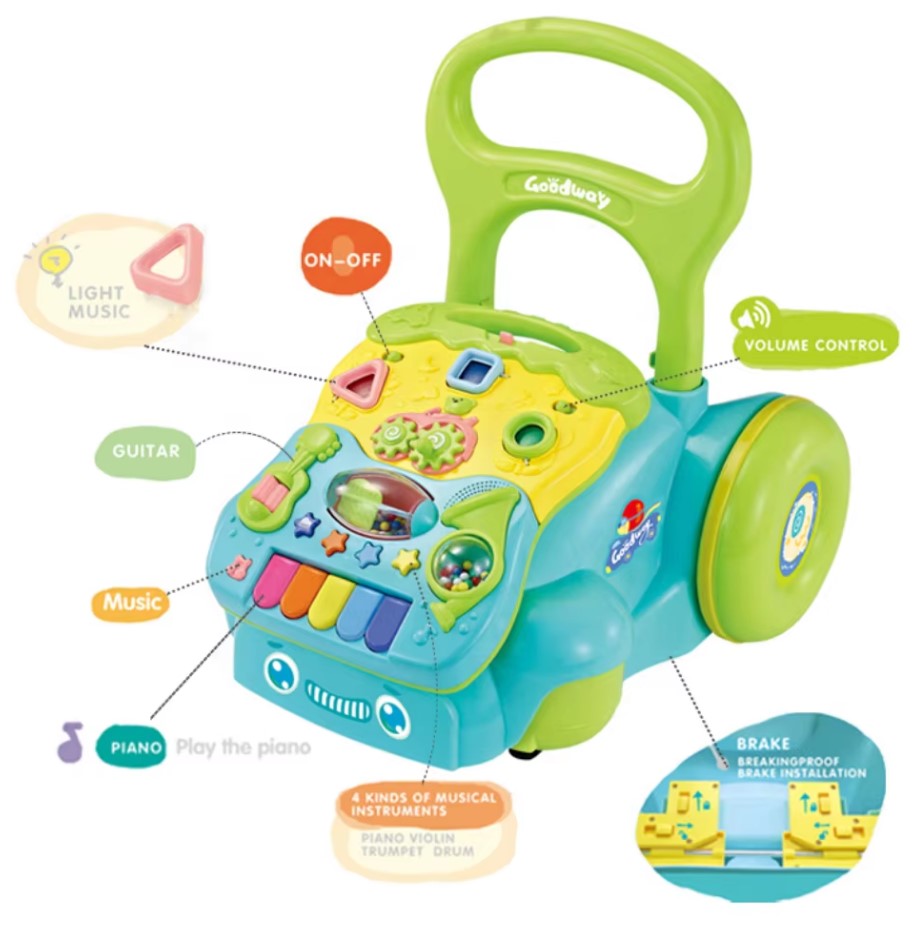 Antepremergator 2 in 1, cu sunete si activitati educative, 12 luni+, Albastru - imagine 11