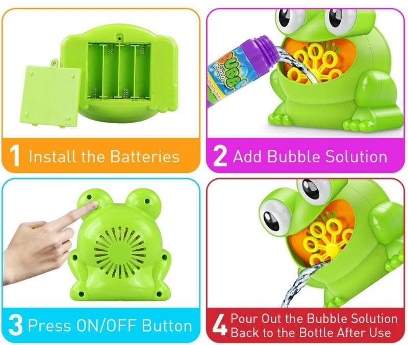 Aparat Baloane de sapun si Rezerva de solutie de baloane, Broscuta, 3 ani+ - imagine 4