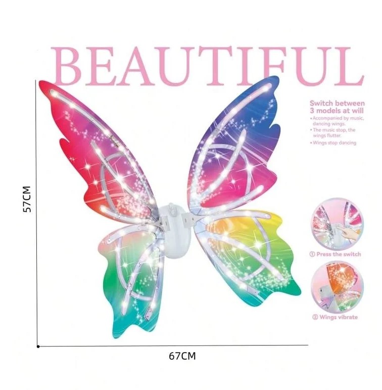 Aripi de zana electrice, cu lumini, Fairy Wings, 3 ani+ - imagine 4