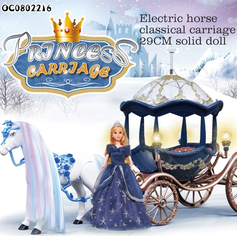 Caleasca cu papusa si cal, lumini si efecte - Princess Carriage, 3 ani+ - imagine 2
